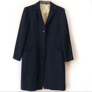 Studio I Petite Long Navy Blue Dress Blazer Size 8